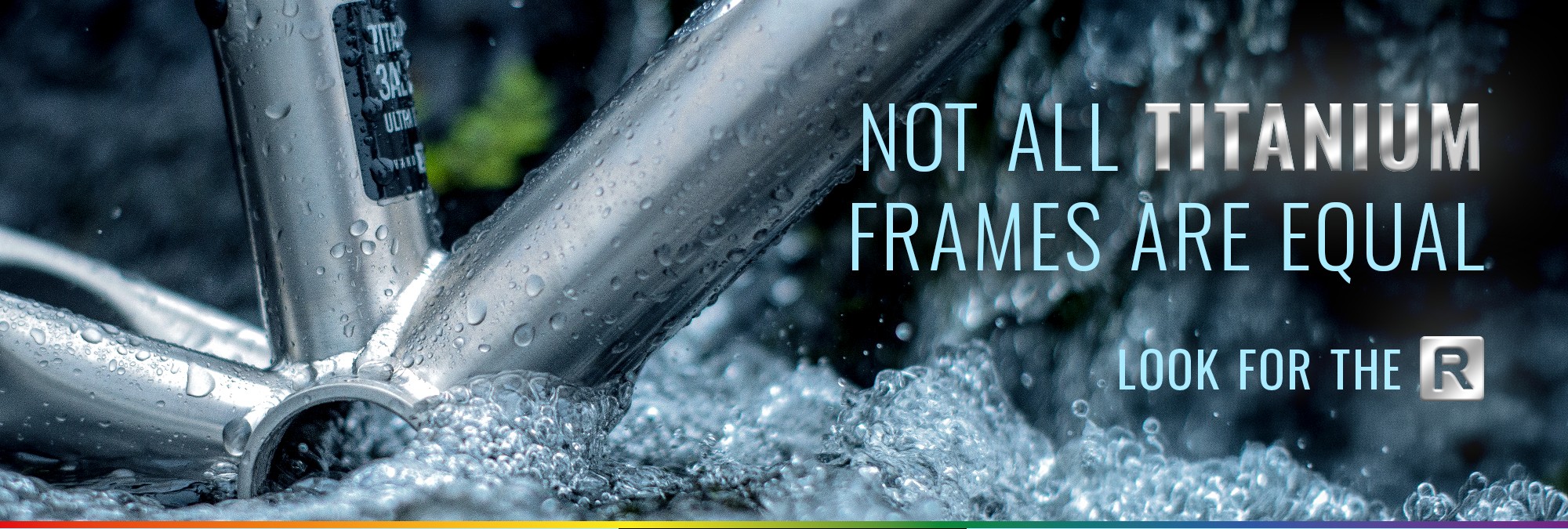 A close up of a titanium frame